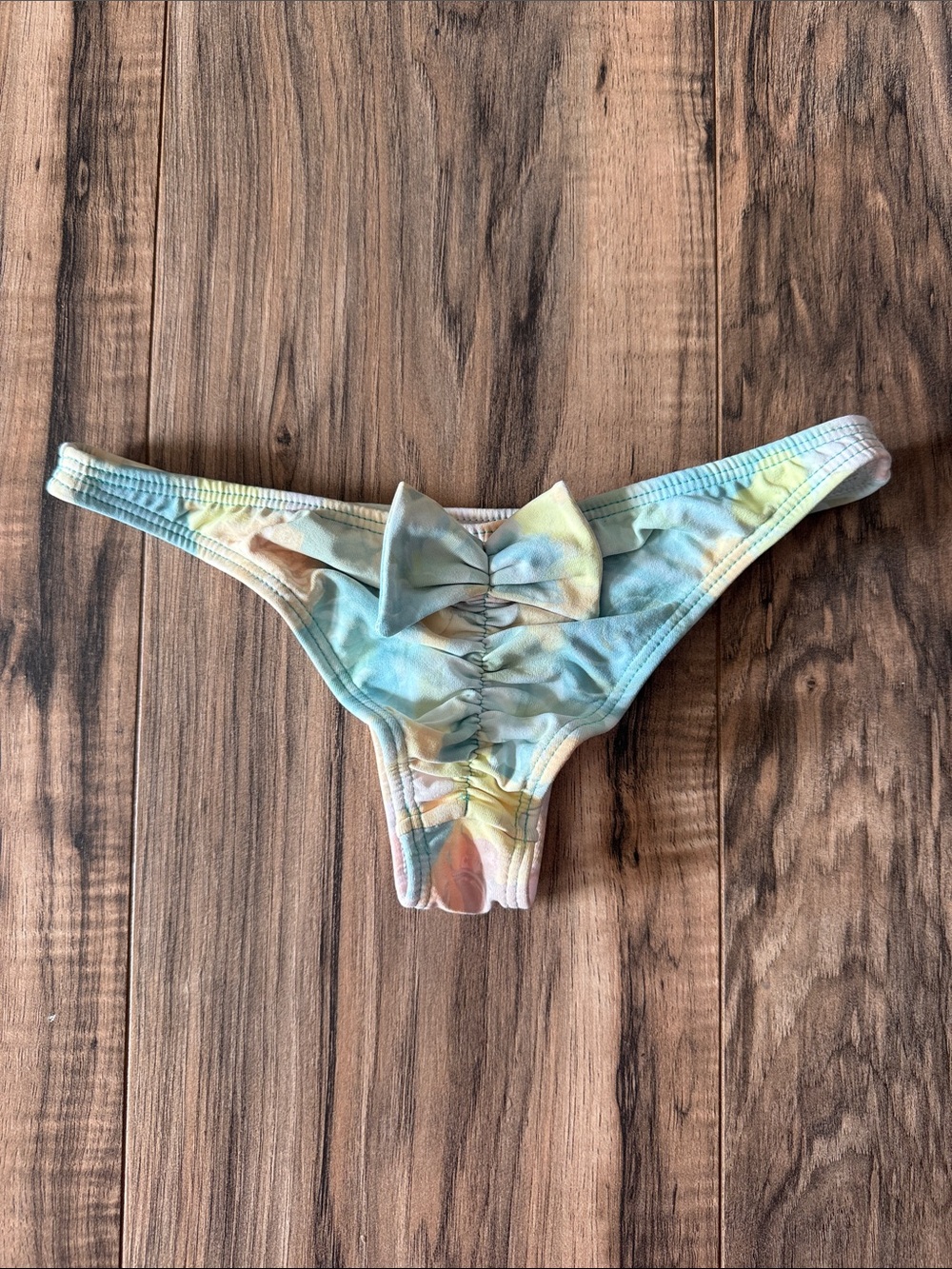 Pastel Tie-Dye Bikini Bottom with Bow back